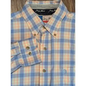 Wrangler George Strait Button Down Shirt LT Large Tall Plaid Western